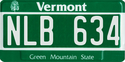 VT license plate NLB634