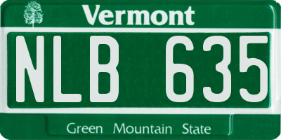 VT license plate NLB635