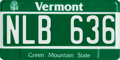 VT license plate NLB636