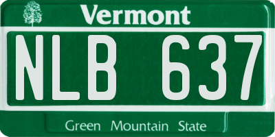 VT license plate NLB637