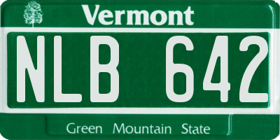 VT license plate NLB642