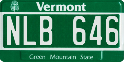 VT license plate NLB646