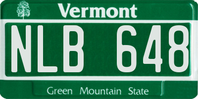 VT license plate NLB648