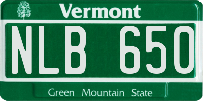 VT license plate NLB650