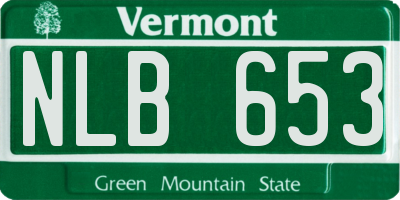VT license plate NLB653