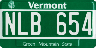 VT license plate NLB654