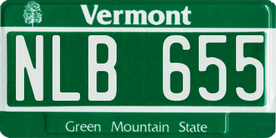 VT license plate NLB655