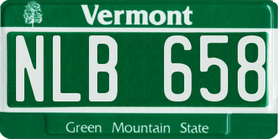 VT license plate NLB658