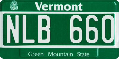 VT license plate NLB660