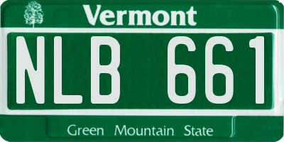 VT license plate NLB661
