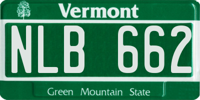 VT license plate NLB662