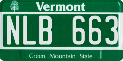 VT license plate NLB663