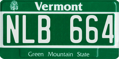 VT license plate NLB664