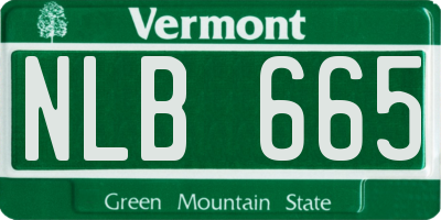 VT license plate NLB665