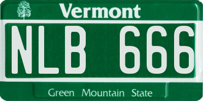 VT license plate NLB666