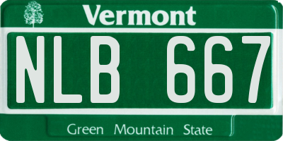 VT license plate NLB667
