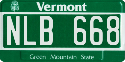 VT license plate NLB668