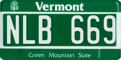 VT license plate NLB669
