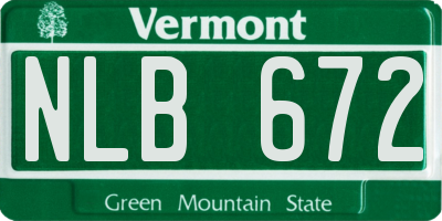 VT license plate NLB672