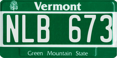 VT license plate NLB673