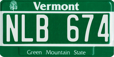 VT license plate NLB674