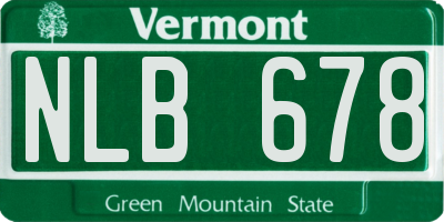 VT license plate NLB678