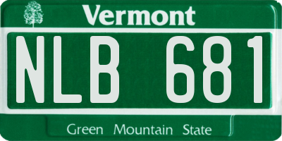 VT license plate NLB681
