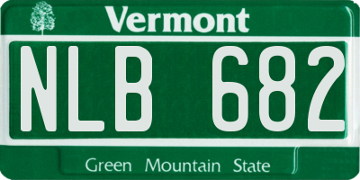 VT license plate NLB682