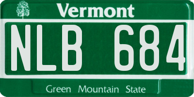 VT license plate NLB684