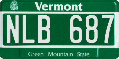 VT license plate NLB687