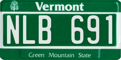 VT license plate NLB691