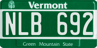 VT license plate NLB692