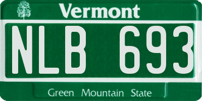 VT license plate NLB693