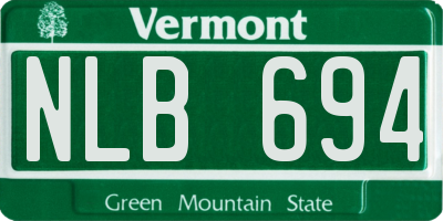 VT license plate NLB694