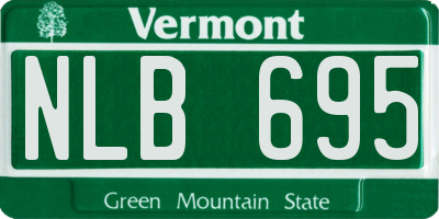 VT license plate NLB695