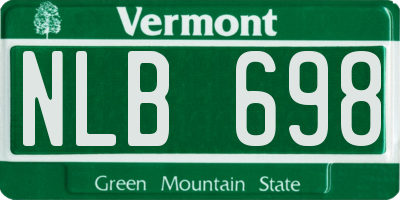 VT license plate NLB698