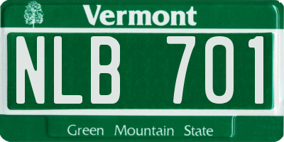VT license plate NLB701