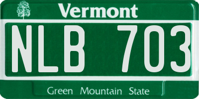 VT license plate NLB703