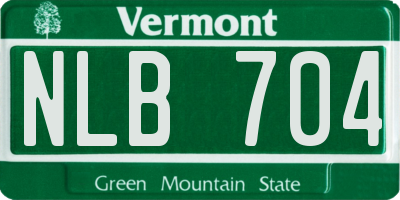 VT license plate NLB704