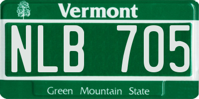 VT license plate NLB705