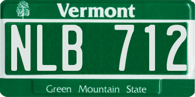 VT license plate NLB712