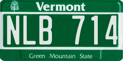 VT license plate NLB714