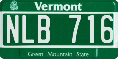 VT license plate NLB716