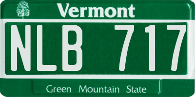 VT license plate NLB717