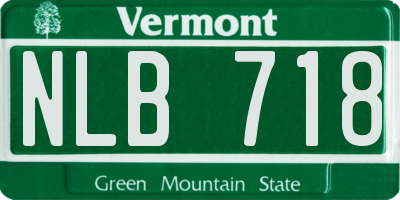 VT license plate NLB718