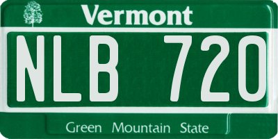 VT license plate NLB720