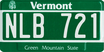 VT license plate NLB721