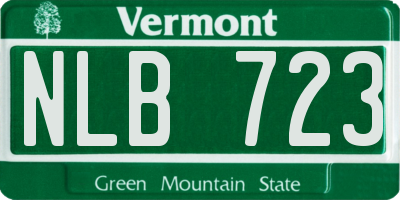 VT license plate NLB723