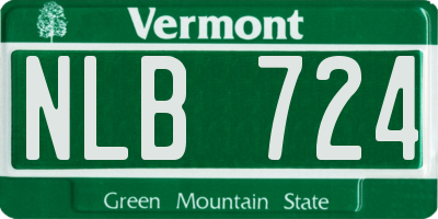 VT license plate NLB724