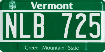 VT license plate NLB725